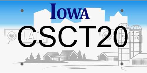 CSCT20 Iowa License Plate