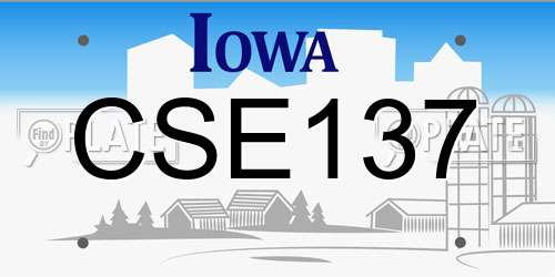 CSE137 Iowa License Plate