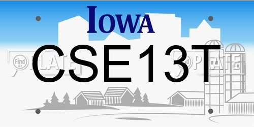 CSE13T Iowa License Plate