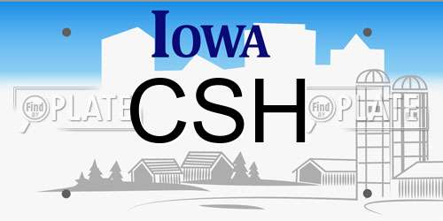 CSH Iowa License Plate