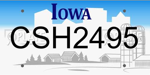 CSH2495 Iowa License Plate