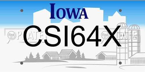 CSI64X Iowa License Plate