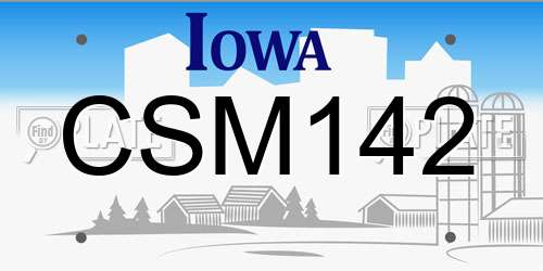 CSM142 Iowa License Plate