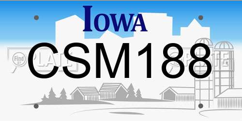 CSM188 Iowa License Plate