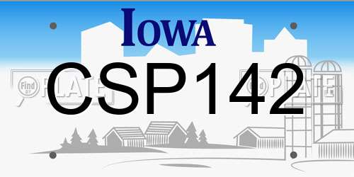 CSP142 Iowa License Plate