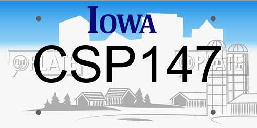 CSP147 Iowa License Plate