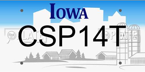 CSP14T Iowa License Plate