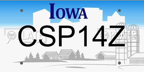 CSP14Z Iowa License Plate