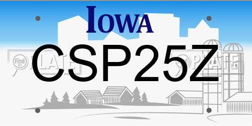 CSP25Z Iowa License Plate