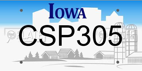 CSP305 Iowa License Plate