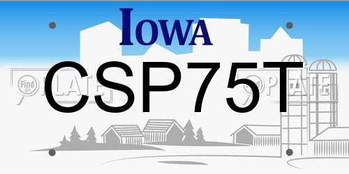 CSP75T Iowa License Plate