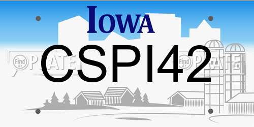 CSPI42 Iowa License Plate