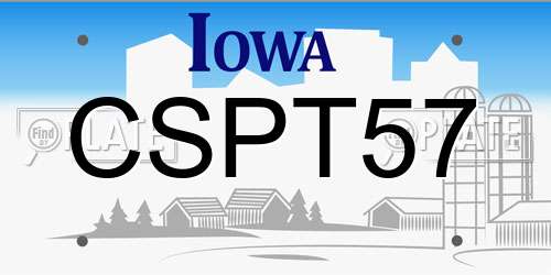 CSPT57 Iowa License Plate