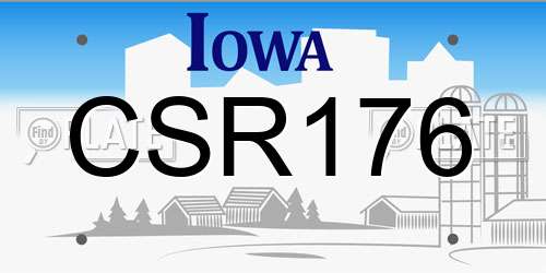 CSR176 Iowa License Plate