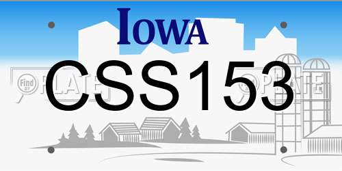 CSS153 Iowa License Plate