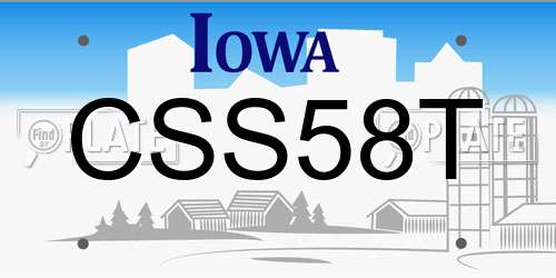 CSS58T Iowa License Plate
