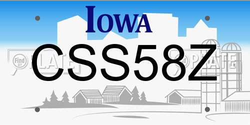 CSS58Z Iowa License Plate
