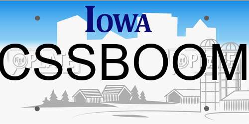 CSSBOOM Iowa License Plate