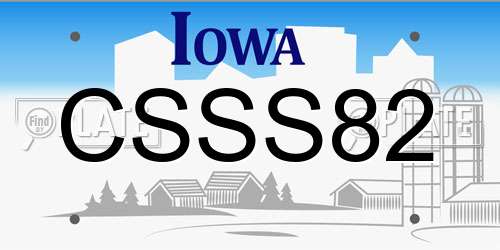 CSSS82 Iowa License Plate