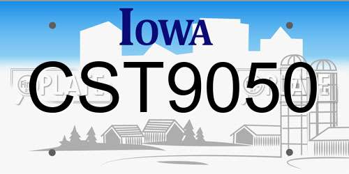 CST9050 Iowa License Plate