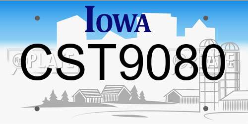 CST9080 Iowa License Plate