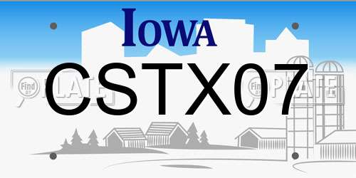 CSTX07 Iowa License Plate