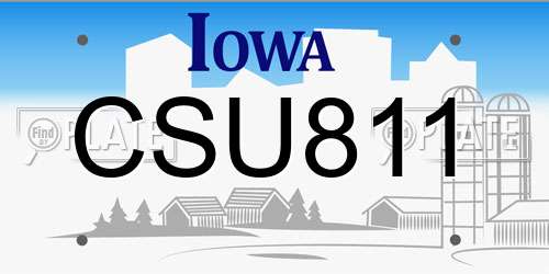CSU811 Iowa License Plate