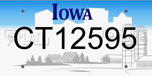CT12595 Iowa License Plate