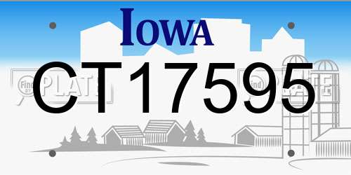 CT17595 Iowa License Plate