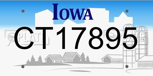 CT17895 Iowa License Plate