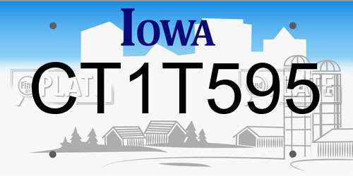 CT1T595 Iowa License Plate
