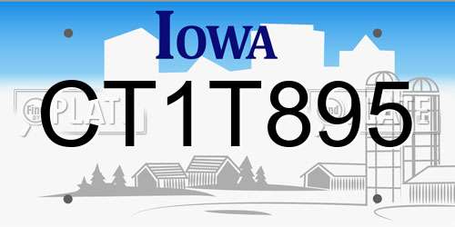 CT1T895 Iowa License Plate
