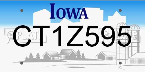 CT1Z595 Iowa License Plate