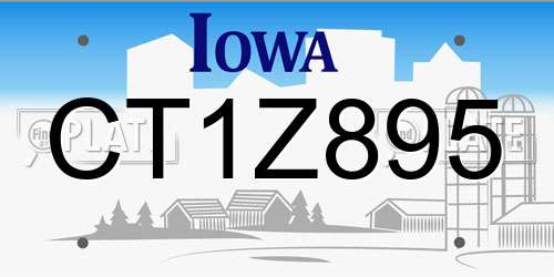 CT1Z895 Iowa License Plate