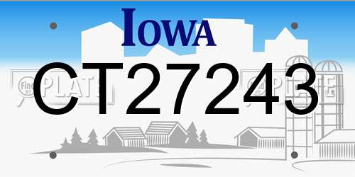 CT27243 Iowa License Plate