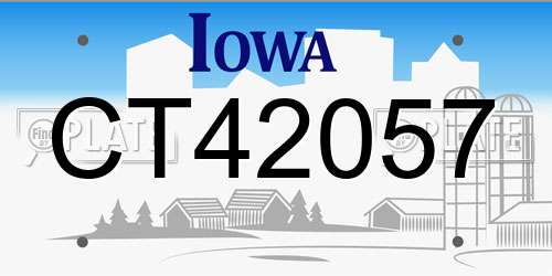 CT42057 Iowa License Plate