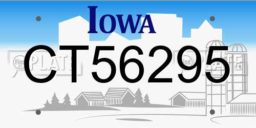 CT56295 Iowa License Plate