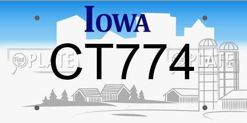 CT774 Iowa License Plate