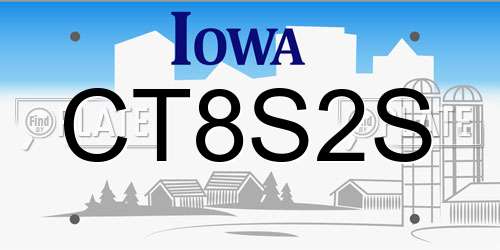 CT8S2S Iowa License Plate