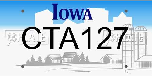 CTA127 Iowa License Plate