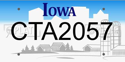 CTA2057 Iowa License Plate