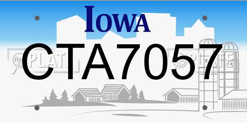 CTA7057 Iowa License Plate