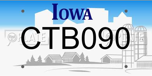 CTB090 Iowa License Plate