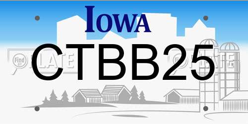 CTBB25 Iowa License Plate