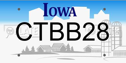 CTBB28 Iowa License Plate