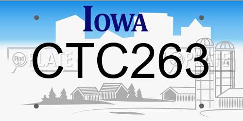 CTC263 Iowa License Plate