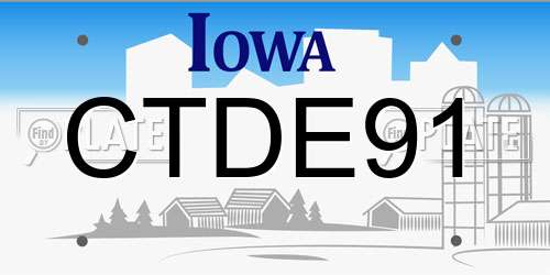 CTDE91 Iowa License Plate