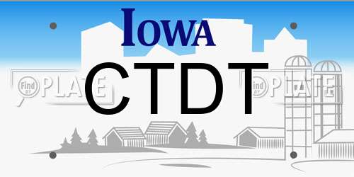 CTDT Iowa License Plate