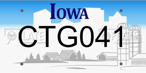 CTG041 Iowa License Plate