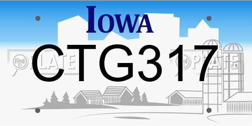 CTG317 Iowa License Plate